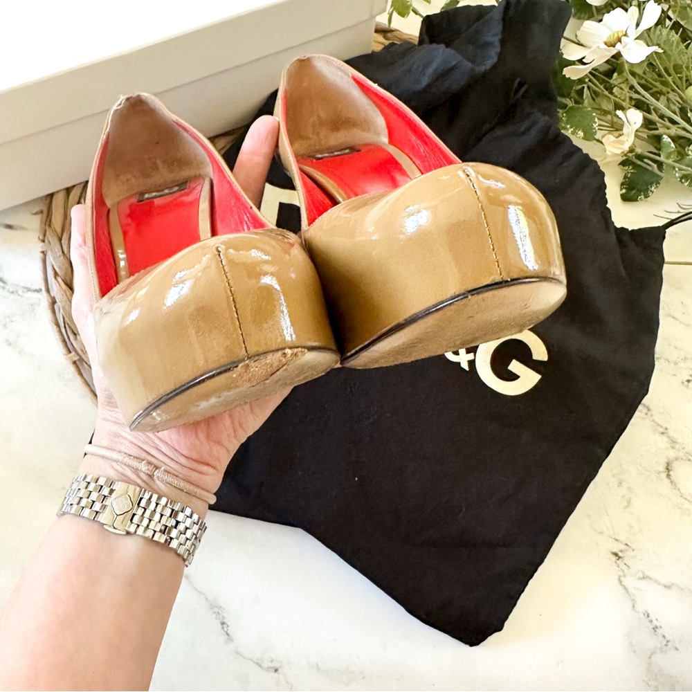 Dolce & Gabbana Womens Nude Patent Platform Pumps - Picture 8 of 15